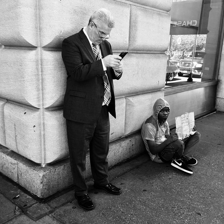 Homeless, Park Ave, street corner life Carrie Boretz.jpg